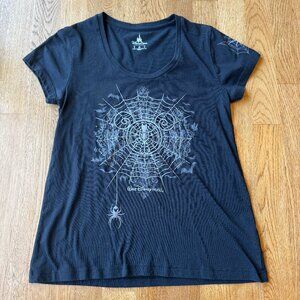 Disney Parks Halloween Mickey Spider Top Black Rhinestone Size XS